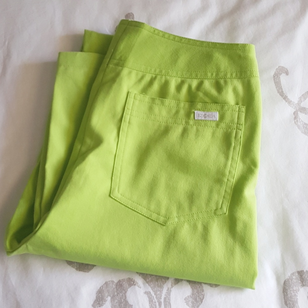 Escada lime green cotton jeans